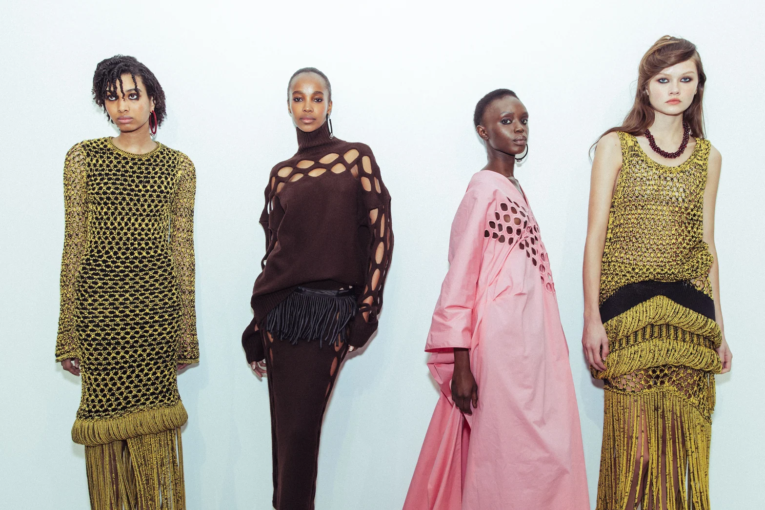 Diotima — Four models in patterned knitwear